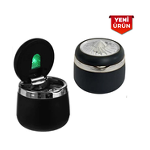 Işıklı Küllük Seramik Model Premium Krom Gri Renk Detay